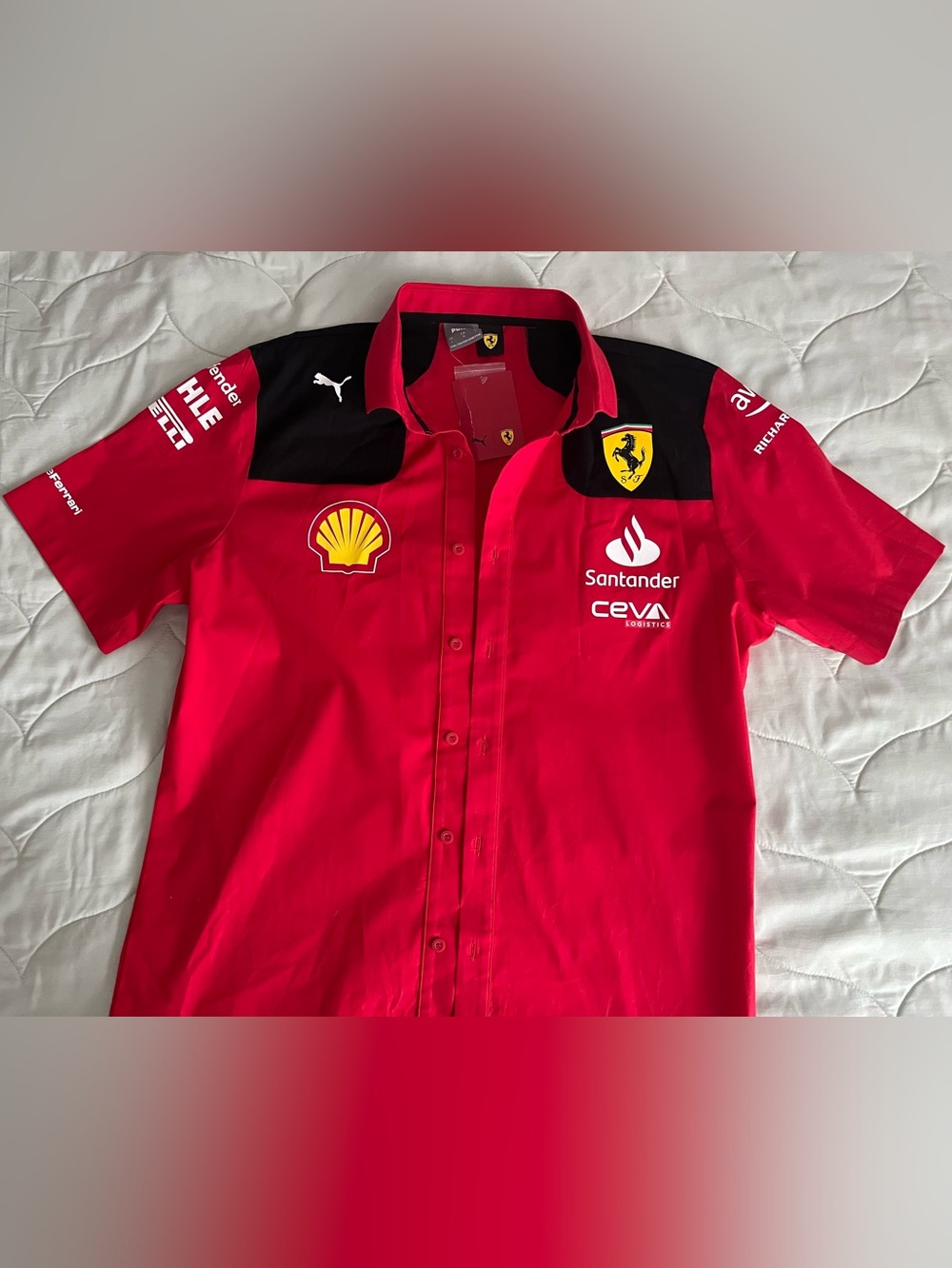 Authentic Ferrari Team Red Short-Sleeve Men's Shirt NWT